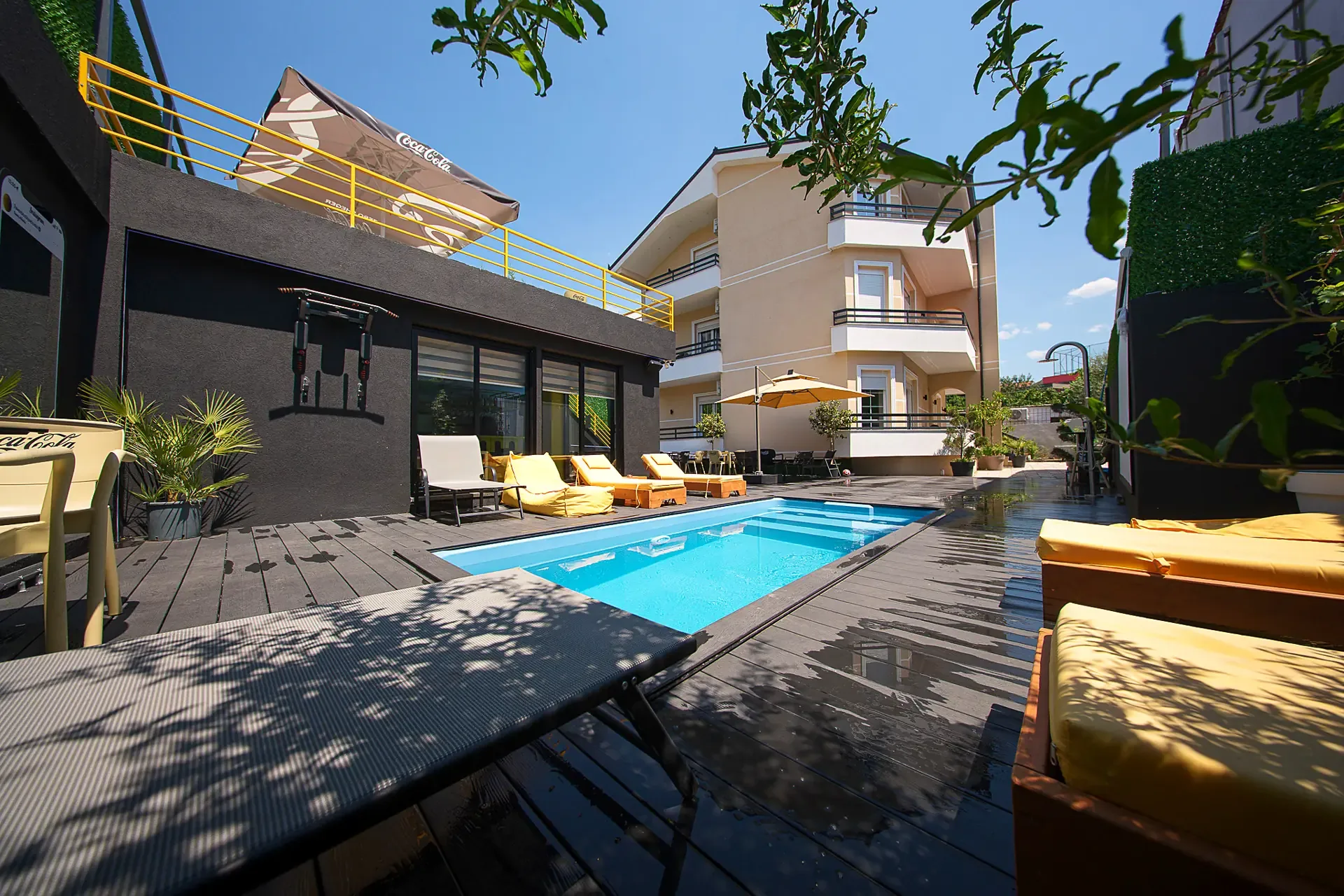 The pool and bar